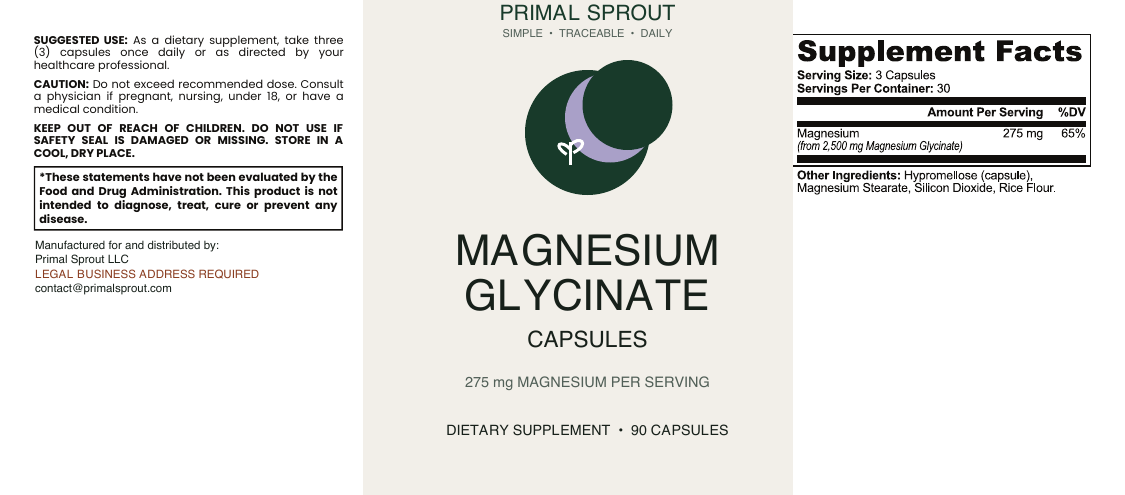 Official-template preflight label showing three capsules, 275 mg magnesium, 30 servings, all Other Ingredients, and the unresolved legal-address placeholder